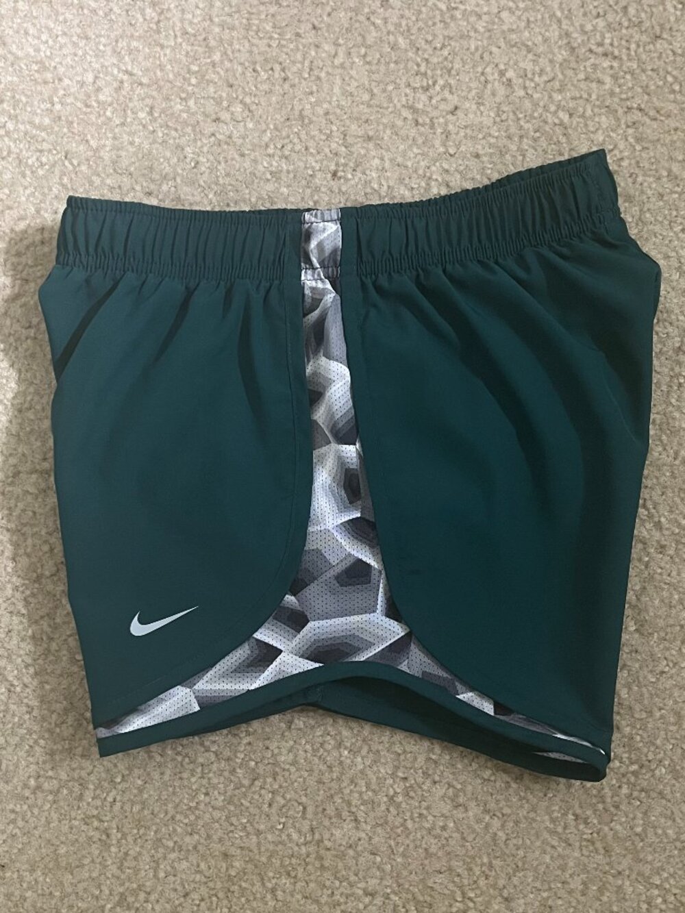 Nike Tempo Athletic Shorts • Size X-Small • Dark Green / Grey